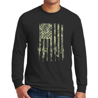 Rifle Flag Camo Men Long Sleeve Tshirt | Favorety AU