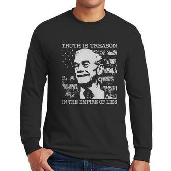 Ron Paul Truth Is Treason In The Empire Of Lies American Flag Men Long Sleeve Tshirt | Favorety CA