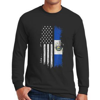 Salvadoran America Flag El Salvador Usa Men Long Sleeve Tshirt | Favorety