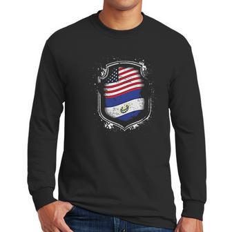 Salvadorian American Flags Of El Salvador And Usa Men Long Sleeve Tshirt | Favorety