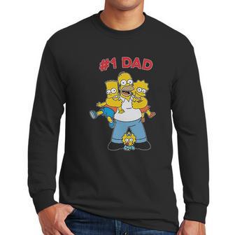 The Simpsons Cuddle Number One Dad Men Long Sleeve Tshirt | Favorety UK