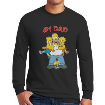 The Simpsons Cuddle Number One Dad Mens Men Long Sleeve Tshirt | Favorety UK