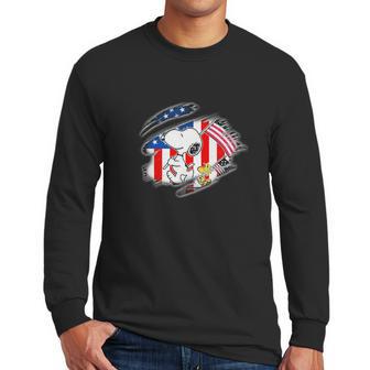 Snoopy Flag Men Long Sleeve Tshirt | Favorety CA