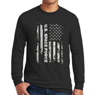 Spiritforged Apparel Us Space Force American Flag Men Long Sleeve Tshirt | Favorety AU