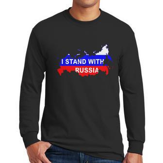 I Stand With Russia Support Russia Russian Flag Men Long Sleeve Tshirt | Favorety AU