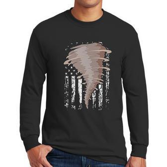 Storm Hunter American Flag Storm Chaser Tornado Gift Men Long Sleeve Tshirt | Favorety AU