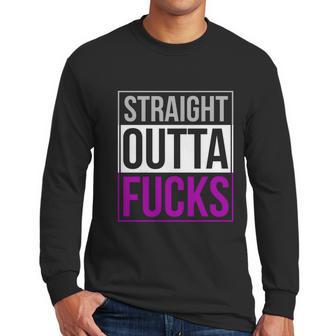 Straight Outta Fucks Pride Asexuality Asexual Flag Lgbt Gift Graphic Design Printed Casual Daily Basic Men Long Sleeve Tshirt | Favorety CA