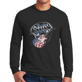 Styx Tall American Flag Guitar Men Long Sleeve Tshirt | Favorety AU