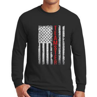 Teamster Proud American Flag Men Long Sleeve Tshirt | Favorety