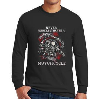 Never Underestimate A Grandaddy With A Motorcycle Men Long Sleeve Tshirt | Favorety UK