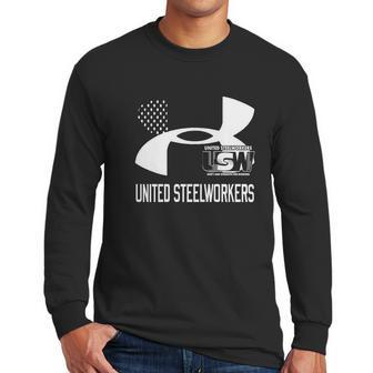 United Steelworkers Unity And Strength For Workers Flag Men Long Sleeve Tshirt | Favorety