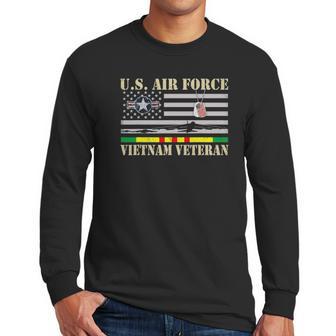 Men Us Air Force Vietnam Veteran Usaf Veterans Day Flag Men Long Sleeve Tshirt | Favorety CA