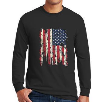 Usa 4Th Of July Patriots American Distressed Flag Men Long Sleeve Tshirt | Favorety UK