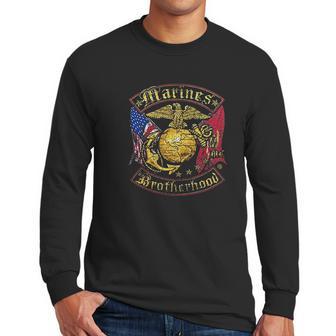 Usmc Marines Double Flag Men Long Sleeve Tshirt | Favorety UK