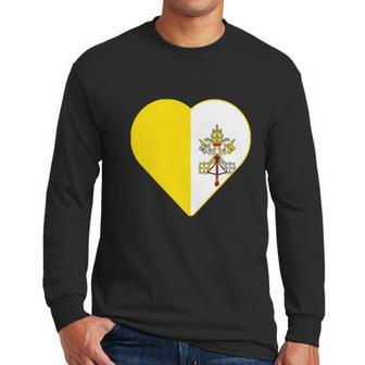 Vatican City Flag Heart Men Long Sleeve Tshirt | Favorety CA