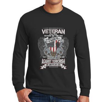 Veteran On American Soil Graphic Design Printed Casual Daily Basic Men Long Sleeve Tshirt | Favorety AU