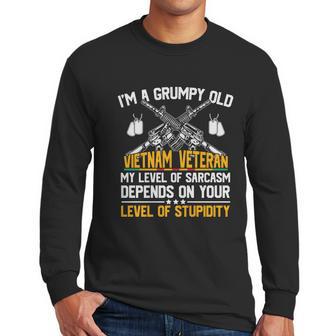 Veteran Day Im A Grumpy Old Vietnam Veteran Graphic Design Printed Casual Daily Basic Men Long Sleeve Tshirt | Favorety CA