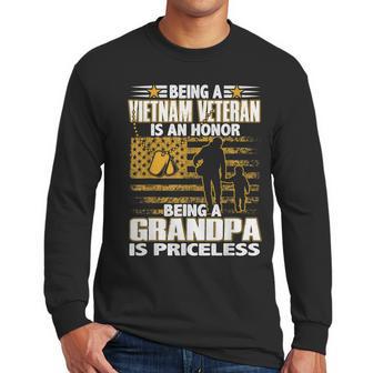 Mens Being Vietnam Veteran Is An Honor Grandpa Is Priceless Men Long Sleeve Tshirt | Favorety UK