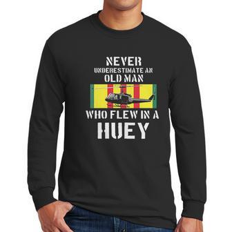 Vietnam Veteran Vet Huey Helicopter Men Long Sleeve Tshirt | Favorety AU