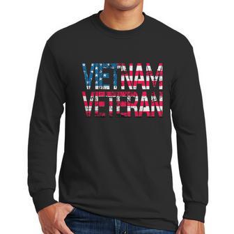 Vietnam Veteran Vintage Us Flag Vietnam Vets Gift Cool Gift Graphic Design Printed Casual Daily Basic Men Long Sleeve Tshirt | Favorety UK