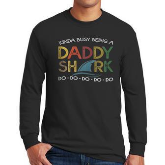 Vintage Daddy Shark Doo Doo Daddy Gifts Men Long Sleeve Tshirt | Favorety CA