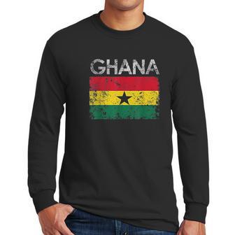 Vintage Ghana Ghanaian Flag Men Long Sleeve Tshirt | Favorety