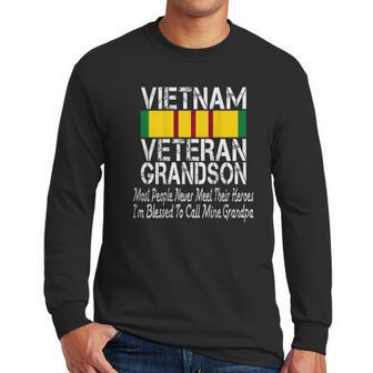 Vintage Proud Vietnam Veteran Grandson Men Long Sleeve Tshirt | Favorety AU