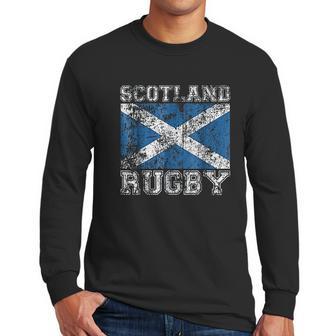 Vintage Style Saltire Scottish Flag Men Long Sleeve Tshirt | Favorety UK