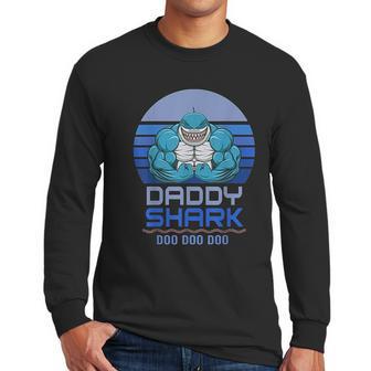 Vintage Weight Lifting Daddy Shark Men Long Sleeve Tshirt | Favorety DE