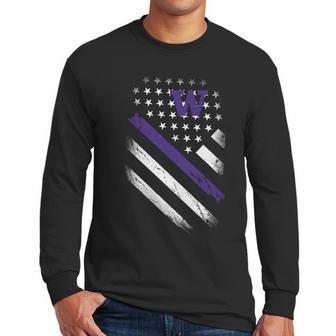 Washington Huskies American Flag Men Long Sleeve Tshirt | Favorety DE