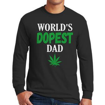 Worlds Dopest Dad Weed Marijuana Cannabis Funny Leaf T-Shirt Men Long Sleeve Tshirt | Favorety DE