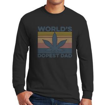 World’S Dopest Dad Weed Vintage Shirtc Men Long Sleeve Tshirt | Favorety UK