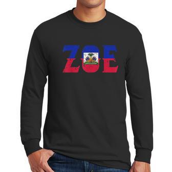 Zoe Haiti Flag Men Long Sleeve Tshirt | Favorety UK