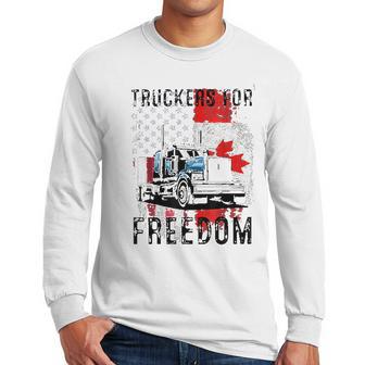 American Flag Canada Flag Freedom Awesome 2022 Gift Men Long Sleeve Tshirt | Favorety UK