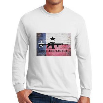 Come And Take It Ar 15 Rifle Texas Flag Men Long Sleeve Tshirt | Favorety DE