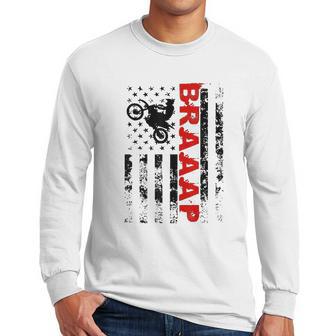 Braaap Vintage Usa American Flag Men Long Sleeve Tshirt | Favorety UK