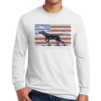 Country Life Outfitters Pointer Dog Americaan Flag Men Long Sleeve Tshirt | Favorety CA