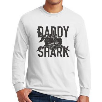 Daddy Shark Printed Graphic Dad Birthday Gifts Men Long Sleeve Tshirt | Favorety CA