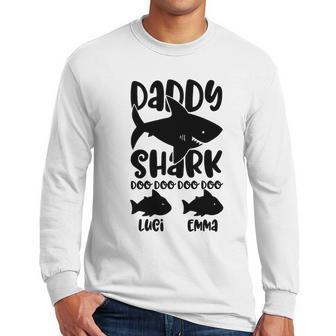 Daddy Shark Name Men Long Sleeve Tshirt | Favorety