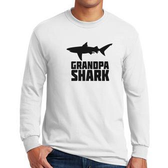 Grandpa Shark Shirt Matching Family Tribe Papa Men Long Sleeve Tshirt | Favorety UK