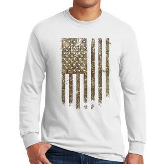 Grunt Style Outdoors Camo Flag Men Long Sleeve Tshirt | Favorety