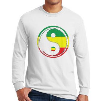 Rasta Flag Jamaica Flag Irie Peace Symbol Reggae Music Men Long Sleeve Tshirt | Favorety AU