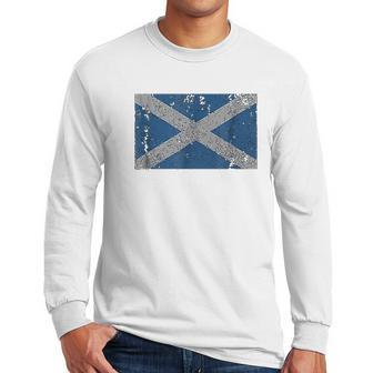 Scotland Flag Scottish Saltire Saint Andrews Cross Men Long Sleeve Tshirt | Favorety UK