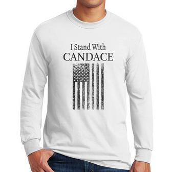 I Stand With Candace Patriot Usa Flag Red Pill Men Long Sleeve Tshirt | Favorety AU