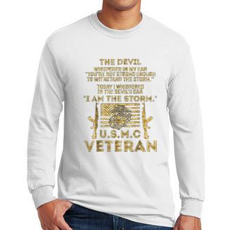 Usmc Veteran I Am The Storm Gold Effect Men Long Sleeve Tshirt | Favorety CA