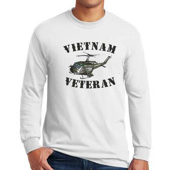 Vietnam Veteran With Huey Graphic Performance Men Long Sleeve Tshirt | Favorety AU