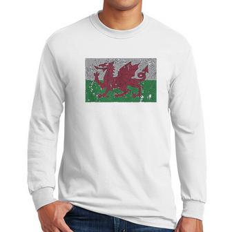 Wales Flag Welsh Dragon Baner Cymru Y Ddraig Goch Men Long Sleeve Tshirt | Favorety CA