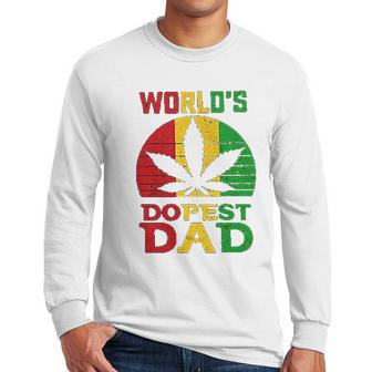 Weed Worlds Dopest Dad Funny Leaf Cool Vintage Men Long Sleeve Tshirt | Favorety AU