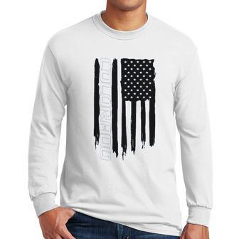 Wheel Spin Addict Colorado Truck American Flag Men Long Sleeve Tshirt | Favorety