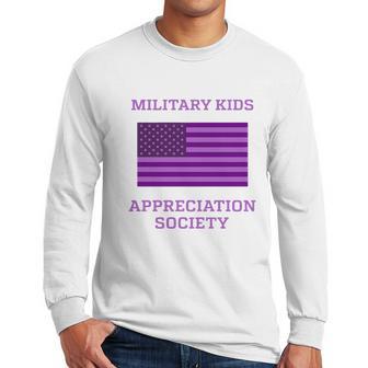 Military Kids Appreciation Society Veteran Of Us Army American Flag Graphic Design Printed Casual Daily Basic Men Long Sleeve Tshirt | Favorety